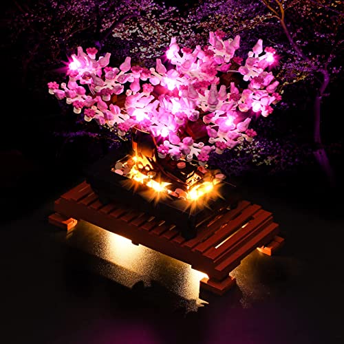 Vaodest LED Light for Lego Bonsai Tree 10281 Model,Design and Configuration Compatible with Model 10281 (LED Light Only, Not Building Block Kit) (Pink)