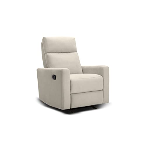 Nurture& The Manual Glider Premium Modern Recliner Nursery Glider Chair with Spill, Stain Proof Fabric | Designed with a Thoughtful Combination of Function and Comfort | Water Repellant (Ivory)