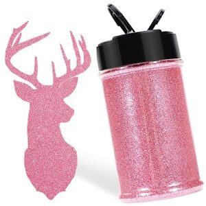 htvront pink fine glitter for crafts - 50g/1.76oz ultra glitter for resin, 1/128''portable extra fine glitter powder for nails, tumblers, ornaments, makeup, body resin glitter bulk, pink glitter