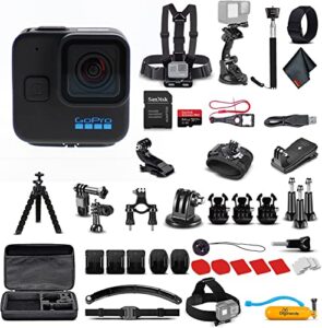 gopro hero11 (hero 11) black mini - waterproof action camera with 5.3k ultra hd video, 24.7mp photos, 1/1.9" image sensor, stabilization (chdhf-111-th) + 50-in-1 accessory kit + 64gb card + more