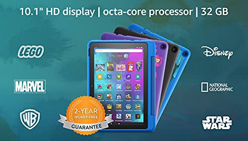 Amazon Fire HD 10 Kids Pro tablet, 10.1", 1080p Full HD, ages 6–12, 32 GB, (2021 release), named "Best Tablet for Big Kids" by Good Housekeeping, (2021 release), Black