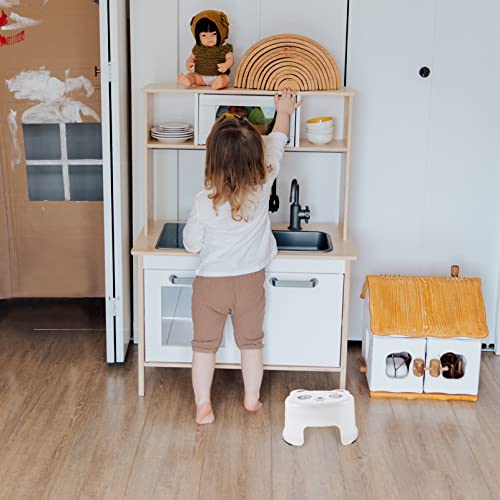 Gadpiparty Step Stool for Kids Plastic Toddler Step Stool Bathroom Potty Stool Kitchen Step Stool Home Step Stools for Bathroom, Kitchen and Toilet Potty Training, White