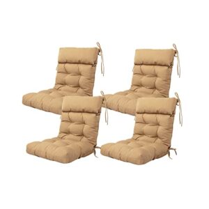 artplan patio chair cushion,tufted adirondack outdoor chair cushion,wicker high back outdoor seat cushion,set of 4,21"x21"x4" (4 pack)