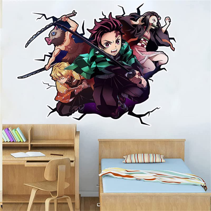 Anime Wall Decals Sticker,Children Cartoon Anime Bedroom Background Wall Decoration Self Adhesive Wall Sticker,Video Game Sticker Birthday Party Supplies