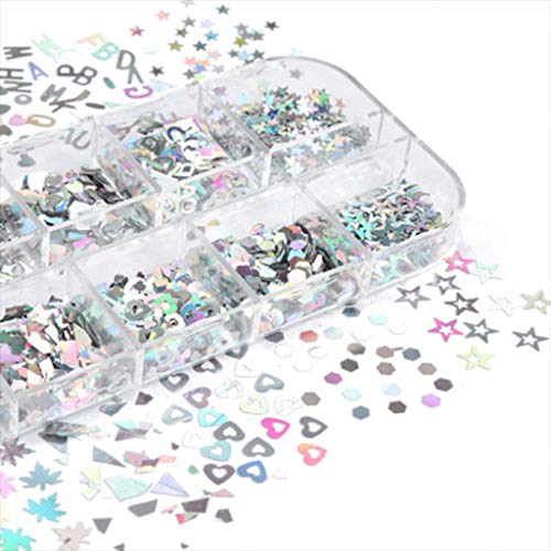 Diarypiece Fluorescent Sequins Flakes Resin Epoxy Mold, for Jewelry Filling Glow in the Dark Holographics Glitter