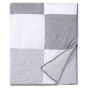 burt's bees baby - reversible quilt, baby and toddler nursery blanket, organic cotton shell & polyester fill