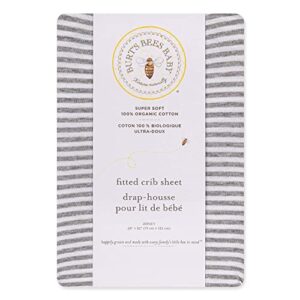 Burt's Bees Baby - Fitted Crib Sheet, Girls Boys & Unisex 100% Organic Cotton Crib Sheet for Standard Crib & Toddler Mattresses