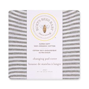 burt's bees baby unisex baby gift set - crib sheet, changing pad cover & burp cloths, 100% organic cotton essentials bundle
