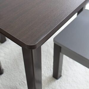 Humble Crew, Espresso/Grey Modern Toddler Table & 4 Chair Set