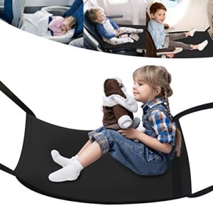 weiguzc toddler travel bed, kids travel bed, kids airplane foot rest, maximum 55lb/25 kg weight capacity, elevate legs for better circulation, lightweight & foldable - black