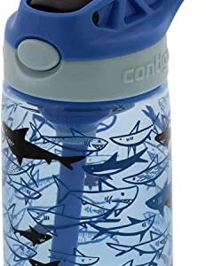 Contigo Kids Water Bottle with Straw - 2 Pack, 14 oz, Autospout Technology – Spill Proof, Easy-Clean Lid Design Ages 3 Plus, Dishwasher Safe Cosmos & Gummy Sharks