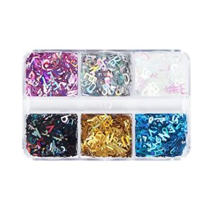 diarypiece english letters glitter sequins flakes, resin uv epoxy mold fillings, for nail art crafts jewelry making