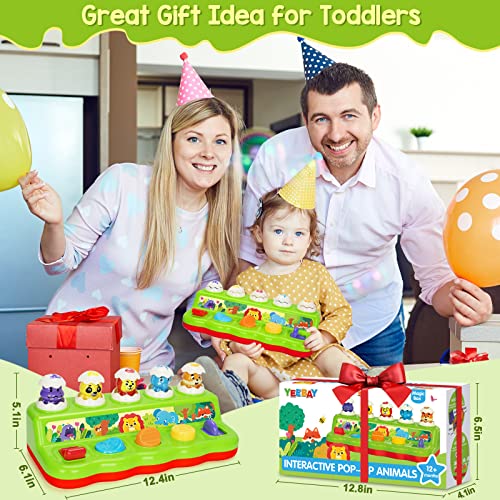 YEEBAY Pop Up Animals Toy with Music & Sound, Early Developmental Toy for 12-18 Months Baby, Infants & Toddlers,1 Year Old Girls & Boys