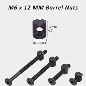 20PCS M6 x 12 MM Barrel Nuts Cross Dowels Slotted Nuts Baby Bed Crib Screws Hardware Replacement Kit for Bunk Bed Beds Headboards Chairs Furniture