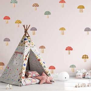 watercolor mushroom decor retro room wall decals peel and stick vinyl wall stickers room wall art decals for kids nursery baby room bedroom wall decor