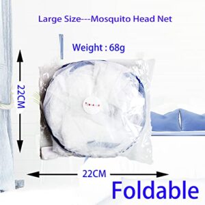 CMINGJ Portable Mosquito Head Net Foldable Pop-Up Travel Mosquito Net for Bed Free Installation-Large Size Suitable for Bedroom, Camping, nap (Large)