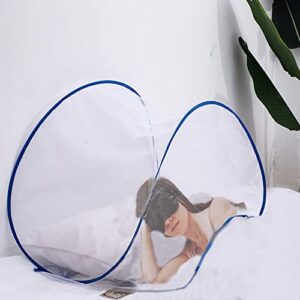 CMINGJ Portable Mosquito Head Net Foldable Pop-Up Travel Mosquito Net for Bed Free Installation-Large Size Suitable for Bedroom, Camping, nap (Large)