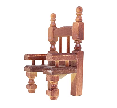 Susaniita - Wooden Chair for Nativity Set Size 1: Sized for Baby Jesus Figure 3 to 4 Inches Tall, Silla para Niño Dios - 5 in (H) X 2.5 in (W)