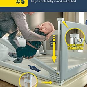 ORAIL Bed Rails for Toddlers - 60" 70" 80" Extra Long Baby Bed Rail Guard (3 Sides: Perfect for King Bed, Include 3 Sides)