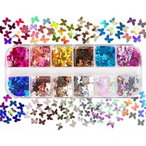 diarypiece 12 grids/box 5mm manicure paillettes holographics glitter flakes, for 3d shiny epoxy resin mold filling