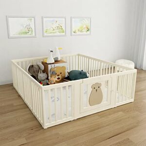 BanaSuper Baby Playpen Large 14-Panel Playard with Play Mat Safe Indoor Baby Fence for Toddlers Sturdy Kids Activity Center with Gate 78.7" x 70.9" x 26.4" 38.7 sq.ft