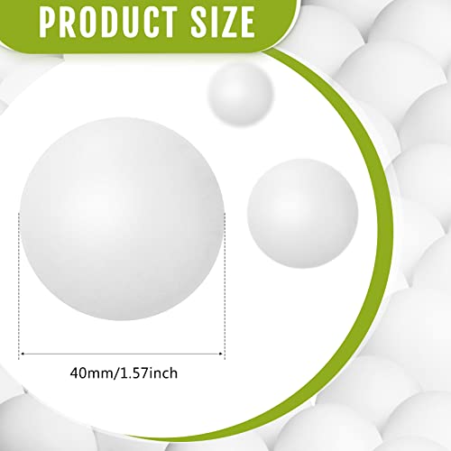 100 Pack Balls Table Tennis Balls Multi Colored Balls 40mm Plastic Balls 40mm Beer Balls Bulk Small Balls Washable Game Balls for Carnival Pool Games, Party Decoration Pet Toy Sports (White)