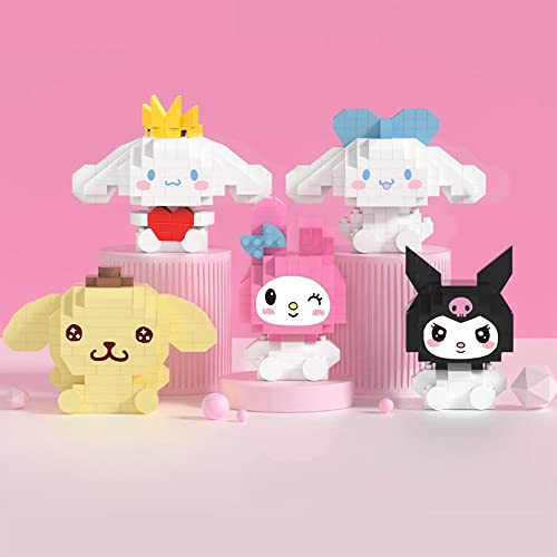 Lelcaesar Kawaii Mini Building Blocks Cute Anime Figures Toys Desk Accessories,Room Decoration,Cartoon Block Model Kit for Intelligence Education, Birthday Gift