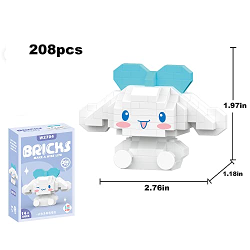 Lelcaesar Kawaii Mini Building Blocks Cute Anime Figures Toys Desk Accessories,Room Decoration,Cartoon Block Model Kit for Intelligence Education, Birthday Gift