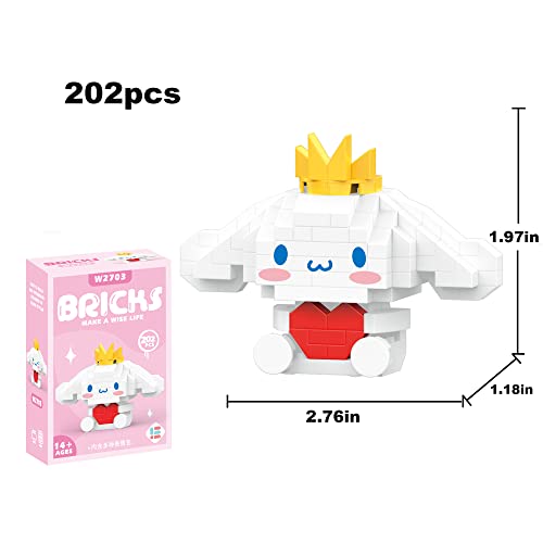 Lelcaesar Kawaii Mini Building Blocks Cute Anime Figures Toys Desk Accessories,Room Decoration,Cartoon Block Model Kit for Intelligence Education, Birthday Gift