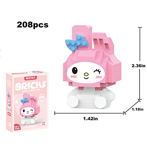 Lelcaesar Kawaii Mini Building Blocks Cute Anime Figures Toys Desk Accessories,Room Decoration,Cartoon Block Model Kit for Intelligence Education, Birthday Gift