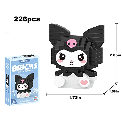 Lelcaesar Kawaii Mini Building Blocks Cute Anime Figures Toys Desk Accessories,Room Decoration,Cartoon Block Model Kit for Intelligence Education, Birthday Gift