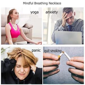 Stainless Steel Mindful Breathing Necklace, Anxiety Relief Items,Anxiety Necklace,The Shift Necklace for Anxiety, Stress, Panic Attack Relief Meditation Tools (B)