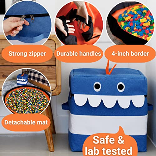 12-Gallon Kids Toy Storage Organizer & Play Mat - Designed for Lego Storage Organizer, Kids Toy Organizer and Storage Bin, Toy Chest for Boys, Toy Box for Boys, Toy Bin Storage Organizer