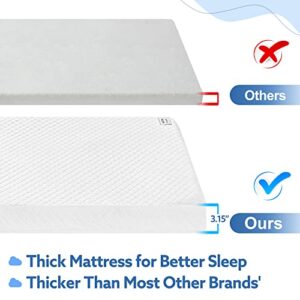 Pro Goleem Pack and Play Mattress (38’’x26’’x3.15’’), Waterproof Fitted Pack n Play Mattress Pad, Soft Playard Mattress Memory Foam Playpen Mattress Mini Crib Mattress for Babies and Toddlers