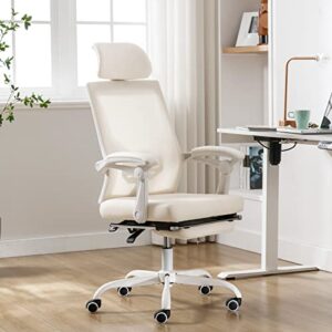 qulomvs mesh ergonomic office chair with footrest home office desk chair with headrest and backrest 90-135 adjustable computer executive desk chair with wheels 360 swivel task chair