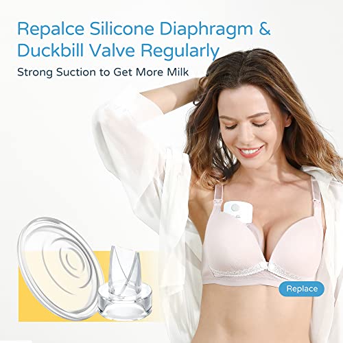 Wearable Breast Pump Replacement Parts Duckbill Valves 4PCS & Silicone Diaphragm 4PCS for Momcozy S12 S9, Original Part Accessories Replacement, Electric Breast Pump Part, BPA Free, Easy to Clean,8PCS
