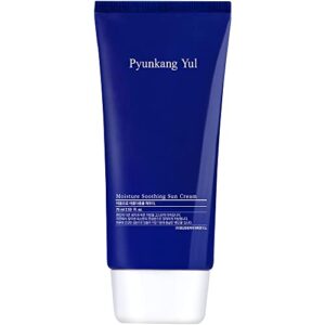 pyunkang yul moisture soothing sun cream- all skin types, broad spectrum spf 50 safe hybrid sunblock| reef safe, no white cast, soothing sunscreen lotion, skin moisturizer hyaluronic acid| 2.53 fl.oz.