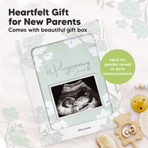 Pregnancy Journal, Pregnancy Announcements - 80 Pages Hard Cover Pregnancy Book For Mom To Be Gift - Pregnancy Gifts For New Moms - First Time Expecting Mom Gift - Baby Album And Memory Book (Sage)