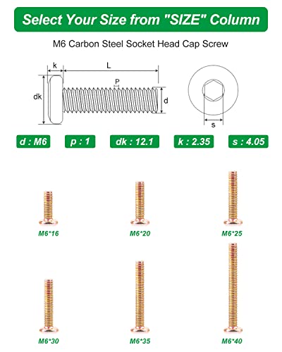 Crib Screws Replacement Set - M6 Socket Head Screws Bolts for Delta/Graco/Dream On Me Baby Bed - Replacement Hardware for Furniture Chair Table Desk Bed Frame (M6 x 20 mm -20PCS)