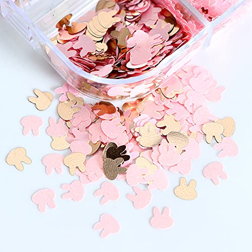 12 Grids Nail Sequins Butterfly Heart Flower Sequins Mixed Pink Nail Glitter Flakes DIY Design Manicure Decorations Sets Glitter Sequin Nail Decoration Nail Accessories for Nail Art