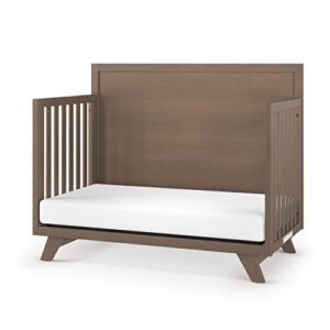 Child Craft SOHO 4-in-1 Convertible Crib with Flat-Top Headboard, Mid-Century Modern Baby Crib, Dusty Heather