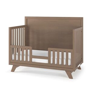 Child Craft SOHO 4-in-1 Convertible Crib with Flat-Top Headboard, Mid-Century Modern Baby Crib, Dusty Heather