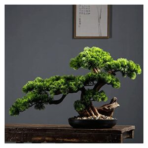 artificial bonsai tree 17 inches artificial bonsai pine tree，realistic fake plant decoration, potted artificial house plants, for desktop display， zen garden décor desktop display fake plant greenery