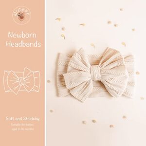 Niceye Baby Headbands Stretchy Nylon Headband with Bows for Newborn Wide Headbands Infant Baby Toddler Girls- Pack of 6