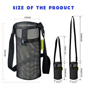 MZTUE 2-Pcs Water Bottle Holder with Strap, Premium Water Bottle Carrier with Strap Easy Clean, Light Water Bottle Carrier Bag, Water Bottle Holder with Pocket for Hiking, Walking, Travel