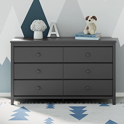 Storkcraft Kenton 5 Drawer Dresser (Gray) & STORKCRAFT Alpine 6 Drawer Dresser - Gray