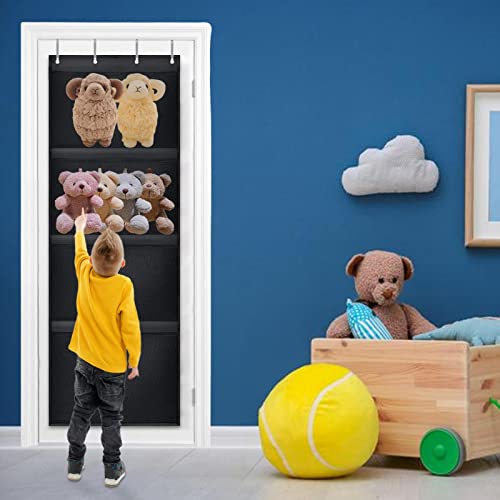 YUAB Stuffed Animal Storage - Large Capacity Hanging Storage Organizer with Visible Mesh Pockets - Behind Door Storage Organizer for Plush Toys and Baby Supplies