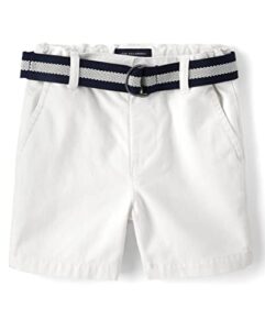 the children's place baby toddler boys chino shorts, simplywht, 5t,baby boys,and toddler boys belted chino shorts,simply white,5t