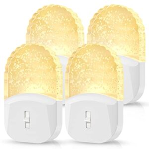 doresshop led night light, baby night light [4 pack], plug in night light with auto dusk to dawn sensor, adjustable brightness night light for kids, bathroom, bedroom, nursery room, soft white 3000k