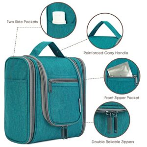 Narwey Hanging Travel Toiletry Bag Cosmetic Make up Organizer for Women and Men (Medium, Teal)